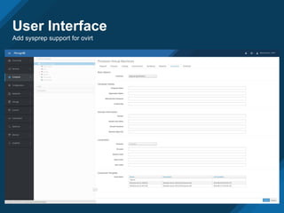User Interface
Add sysprep support for ovirt
 