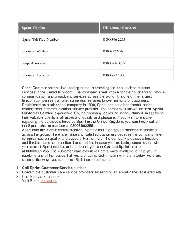 sprint customer serivce