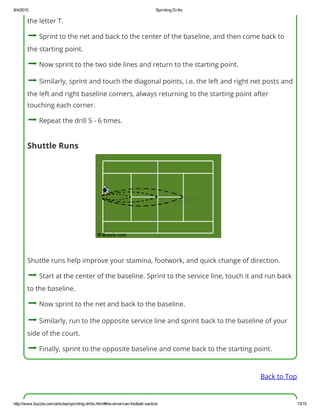 Football Sprint Workout Example.pdf Sprinting Drills | PDF