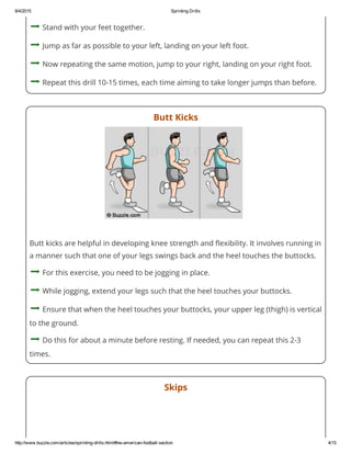 Football Sprint Workout Example.pdf Sprinting Drills | PDF