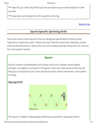 Football Sprint Workout Example.pdf Sprinting Drills | PDF