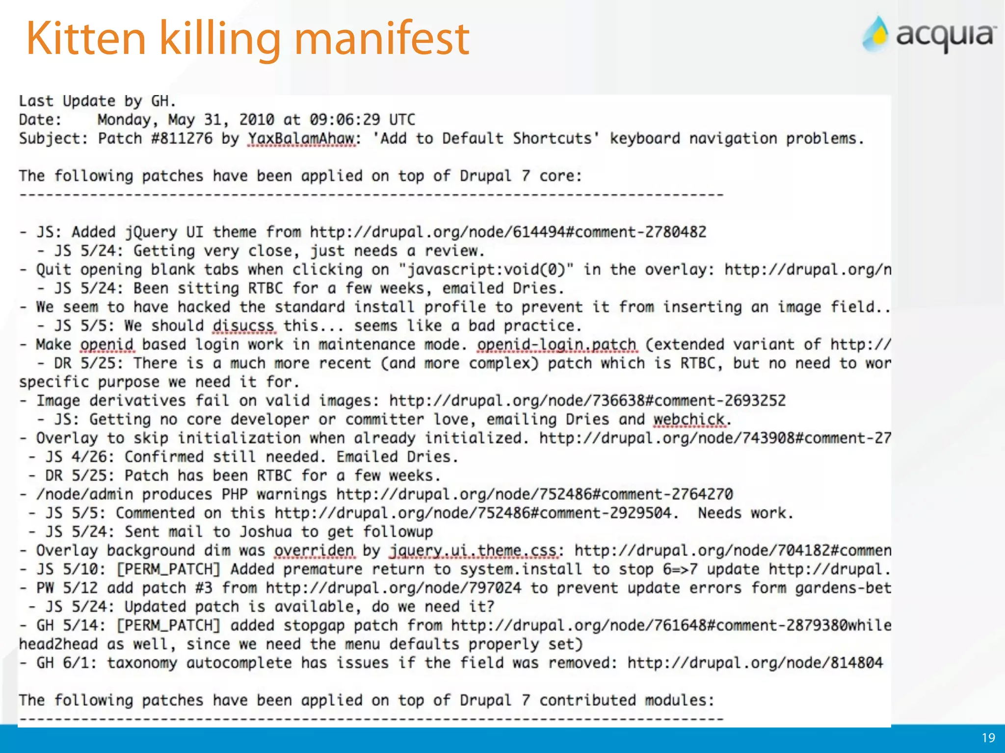 Kitten killing manifest




                          19
 