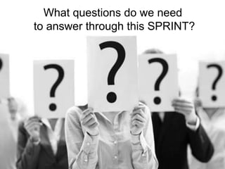 What questions do we need
to answer through this SPRINT?
 