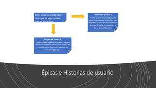 Épicas e Historias de usuario
 