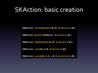 SKAction:	basic	creation
 