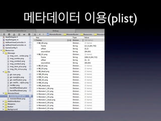 메타데이터 이용(plist)

 