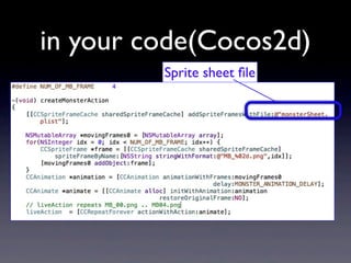 in your code(Cocos2d)
Sprite sheet ﬁle

 