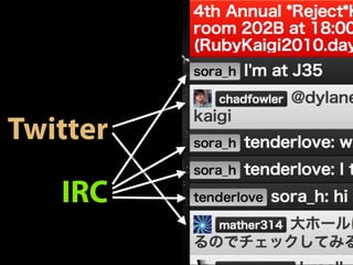 Twitter
   IRC
 