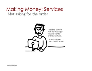 Making Money: Services	

 Not asking for the order	





© StartupCFO Enterprises Inc.	

 