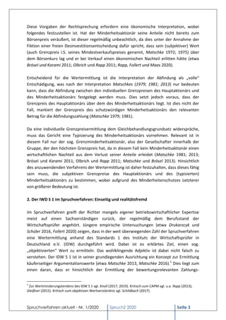 Spruchverfahren aktuell - Nr. 1/2020 SpruchZ 2020 Seite 3
Diese Vorgaben der Rechtsprechung erfordern eine ökonomische Int...
