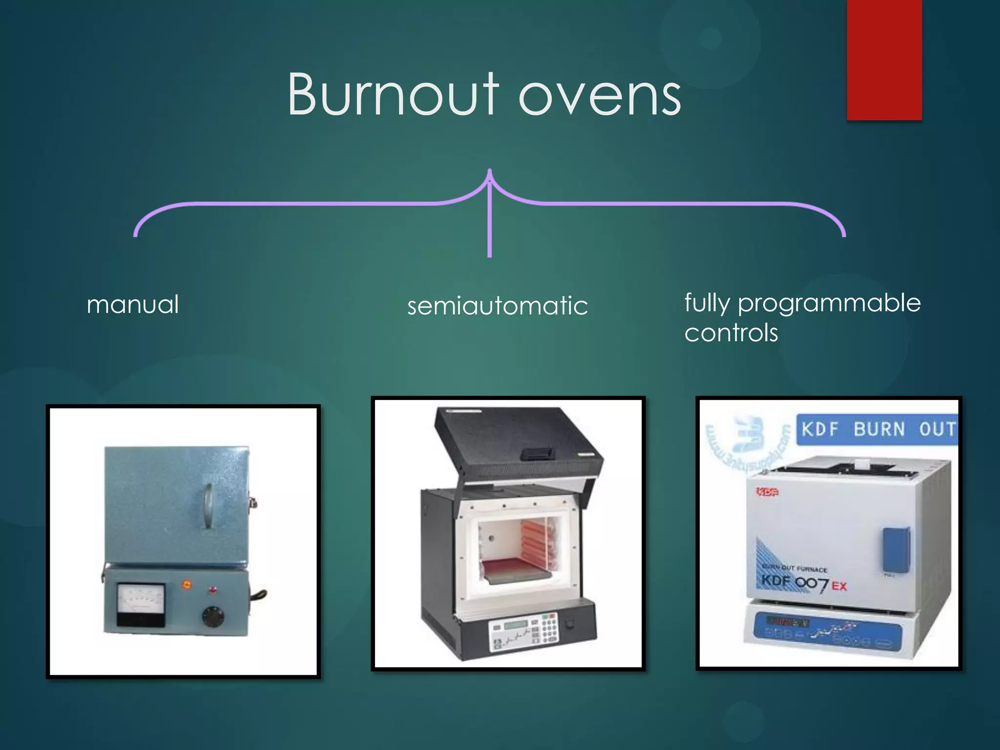 Burnout ovens

manual

semiautomatic

fully programmable
controls

 