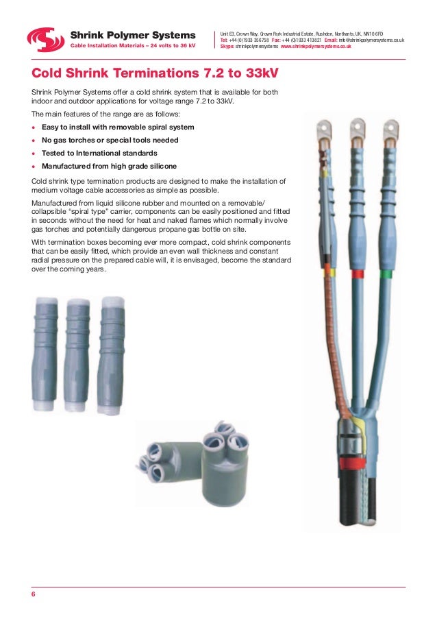 SPS LV MV Heat Shrink Cable Joints & Terminations (Full Catalogue)