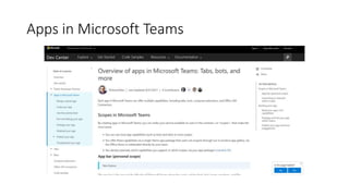 Apps in Microsoft Teams
 