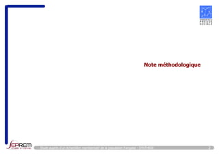 2 
Note méthodologique 
Etude auprès d’un échantillon représentatif de la population française - SYNTHESE  