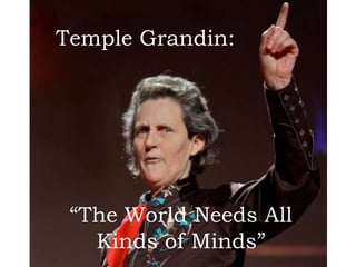 Temple Grandin:
“The World Needs All
Kinds of Minds”
 
