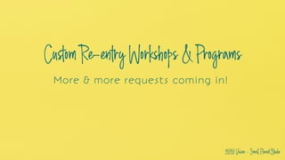 CustomRe-entryWorkshops&Programs
More & more requests coming in!
2020Vision-SmallPlanetStudio
 