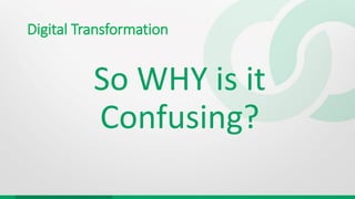 Digital Transformation
So WHY is it
Confusing?
 