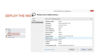 DEPLOY THE WEB SERVICE
 