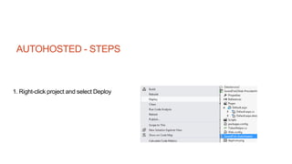 AUTOHOSTED - STEPS
1. Right-click project and select Deploy
 