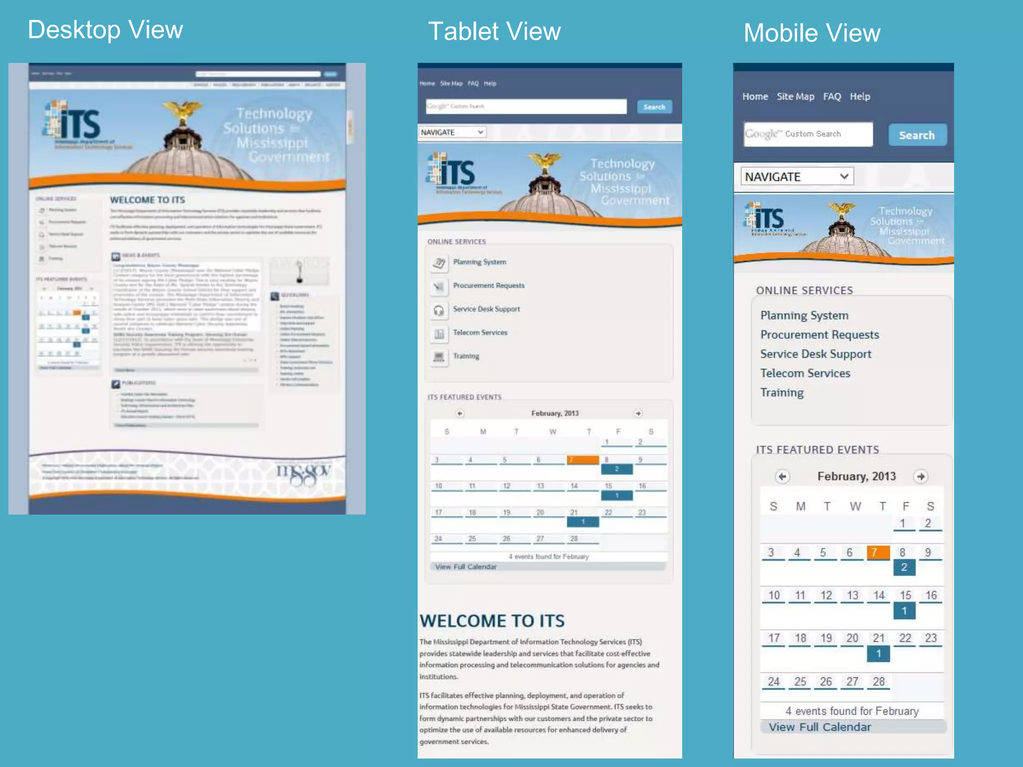 Desktop View   Tablet View   Mobile View
 