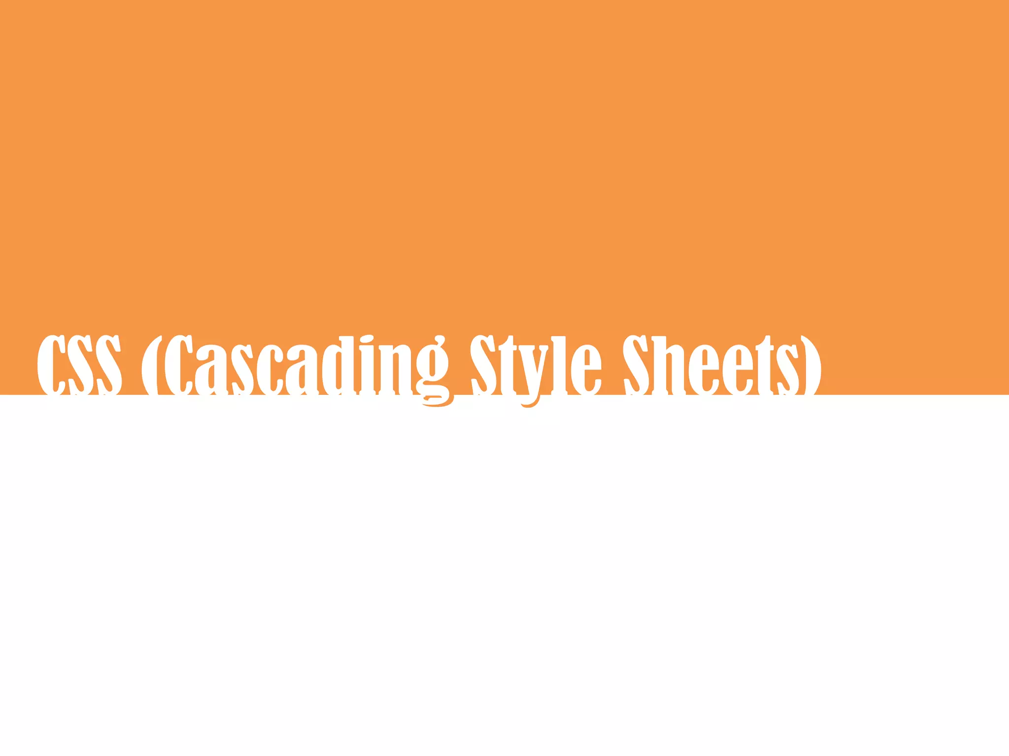 CSS (Cascading Style Sheets)
             g y
 