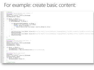 For example: create basic content:
 
