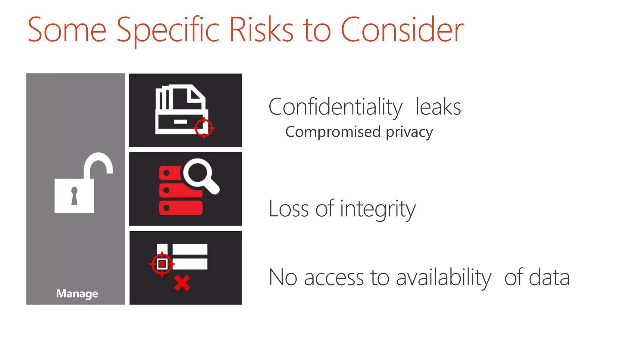 Some Specific Risks to Consider
 