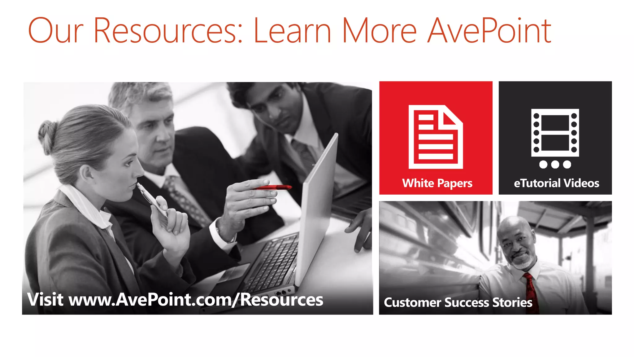 Our Resources: Learn More AvePoint
 