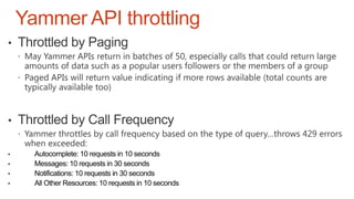 Yammer API throttling
 