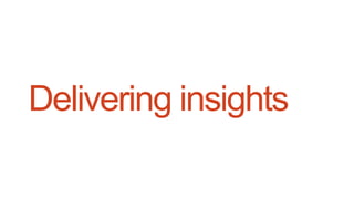 Delivering insights
 