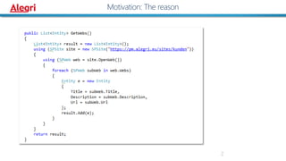 2
Motivation: The reason
 