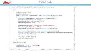 2
CSOM: Code
 