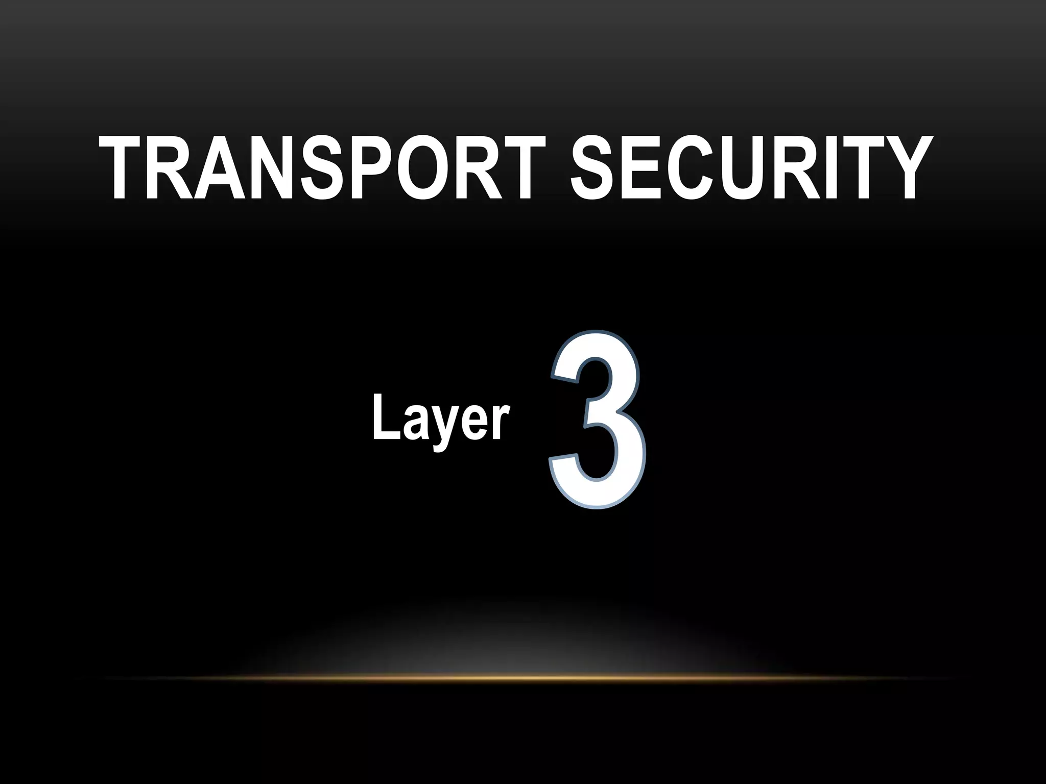 TRANSPORT SECURITY

     Layer
 