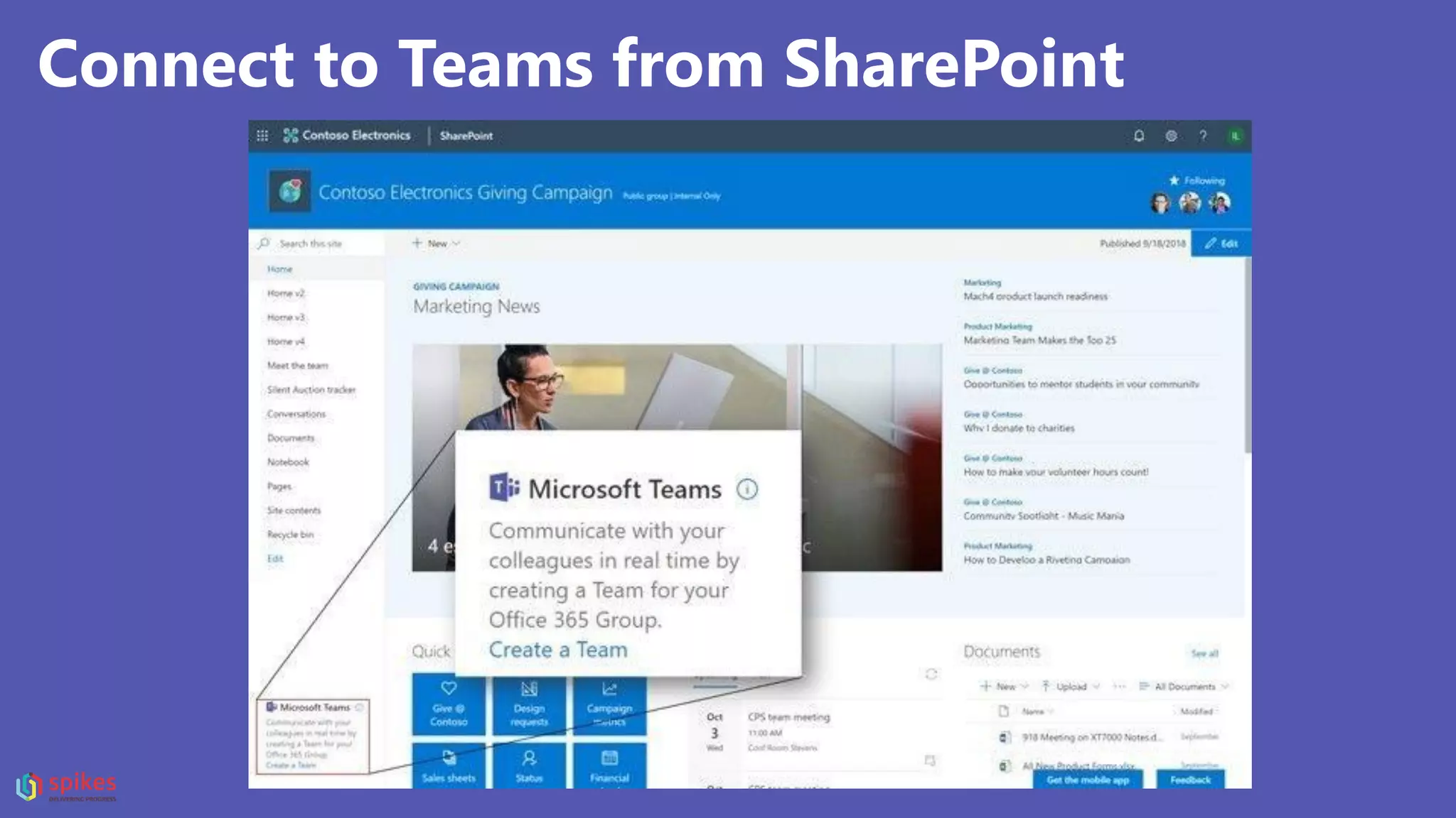 Connect to Teams from SharePoint
 