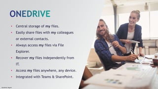 Sensitivity: Regular
• Central storage of my files.
• Easily share files with my colleagues
or external contacts.
• Always...