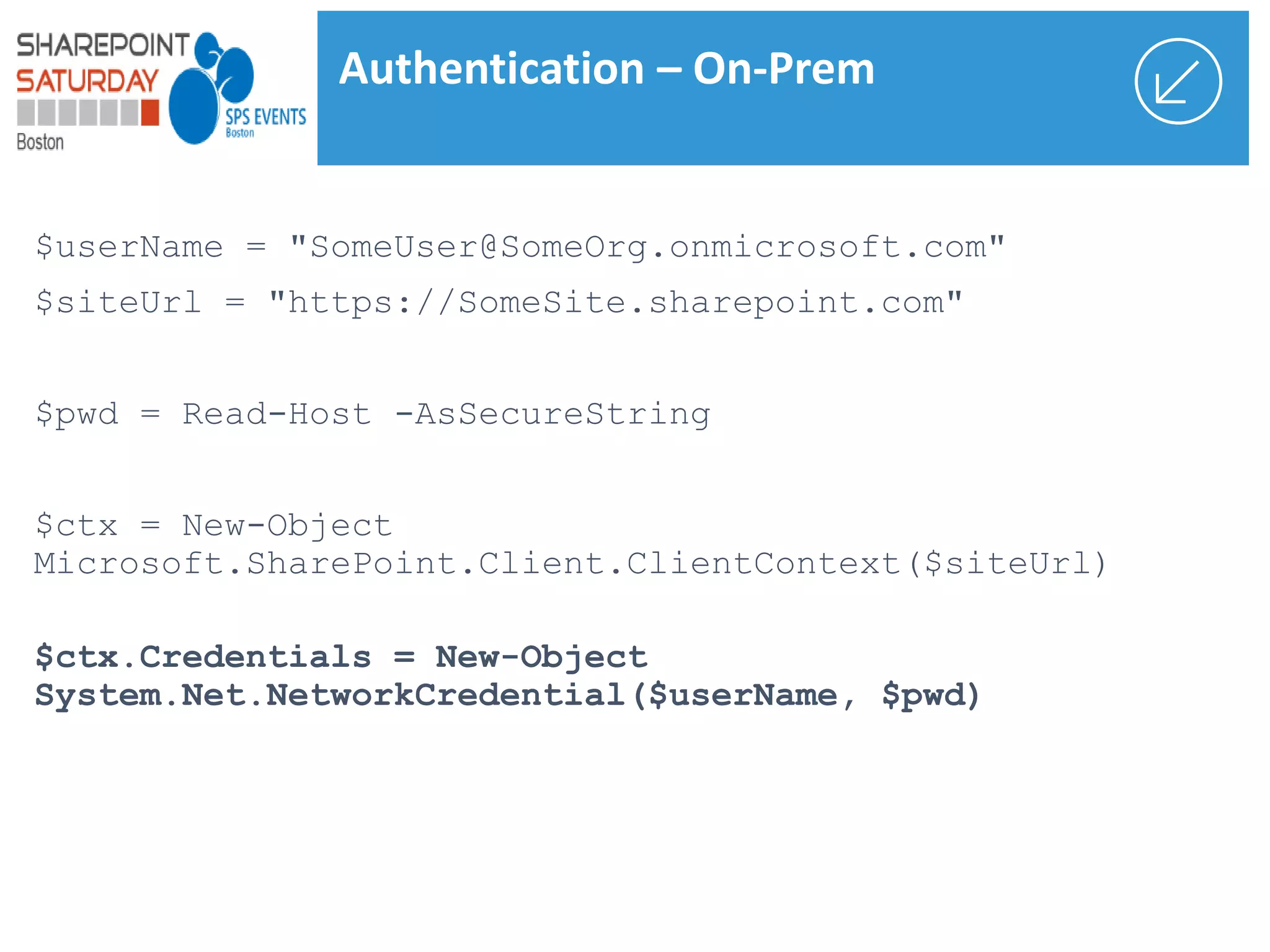 Authentication – On-Prem