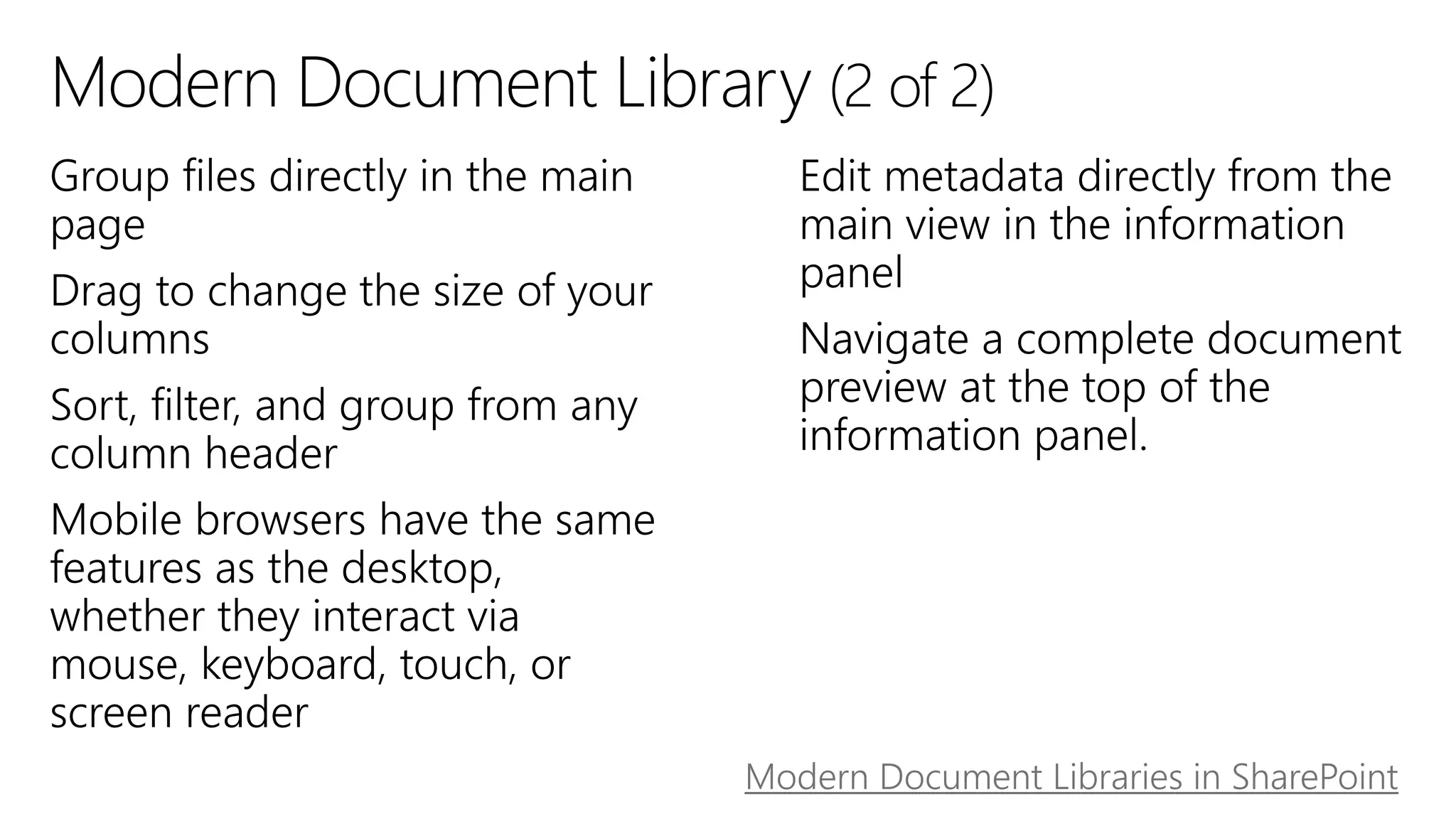 Modern Document Libraries in SharePoint
 