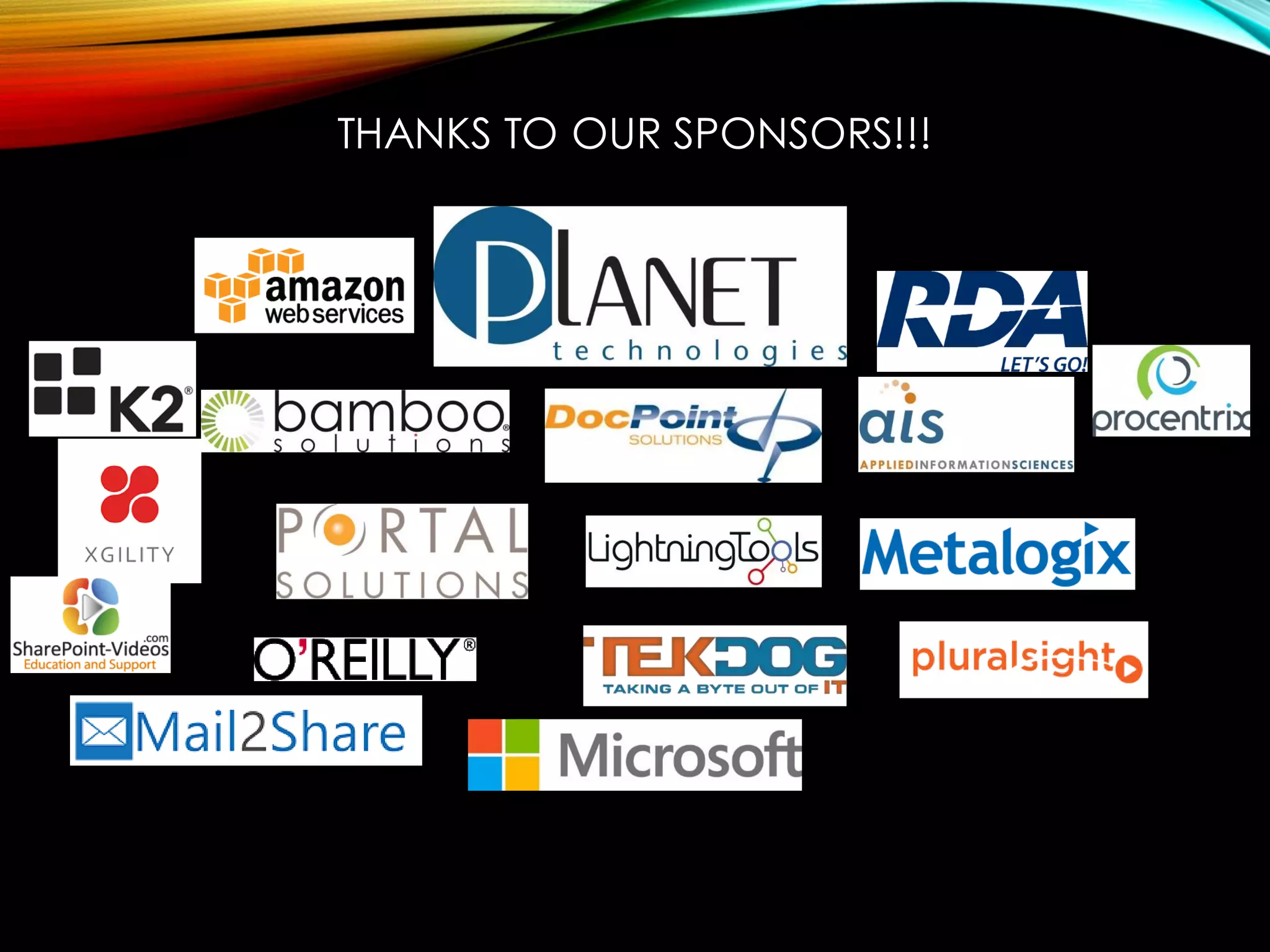THANKS TO OUR SPONSORS!!!  