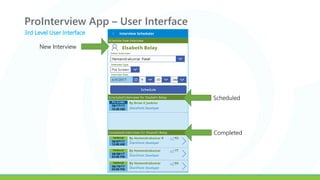 ProInterview App – User Interface
New Interview
Scheduled
Completed
3rd Level User Interface
 