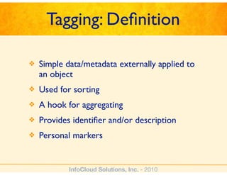 Understanding Tagging and Folksonomy - SharePoint Saturday DC Slide 64