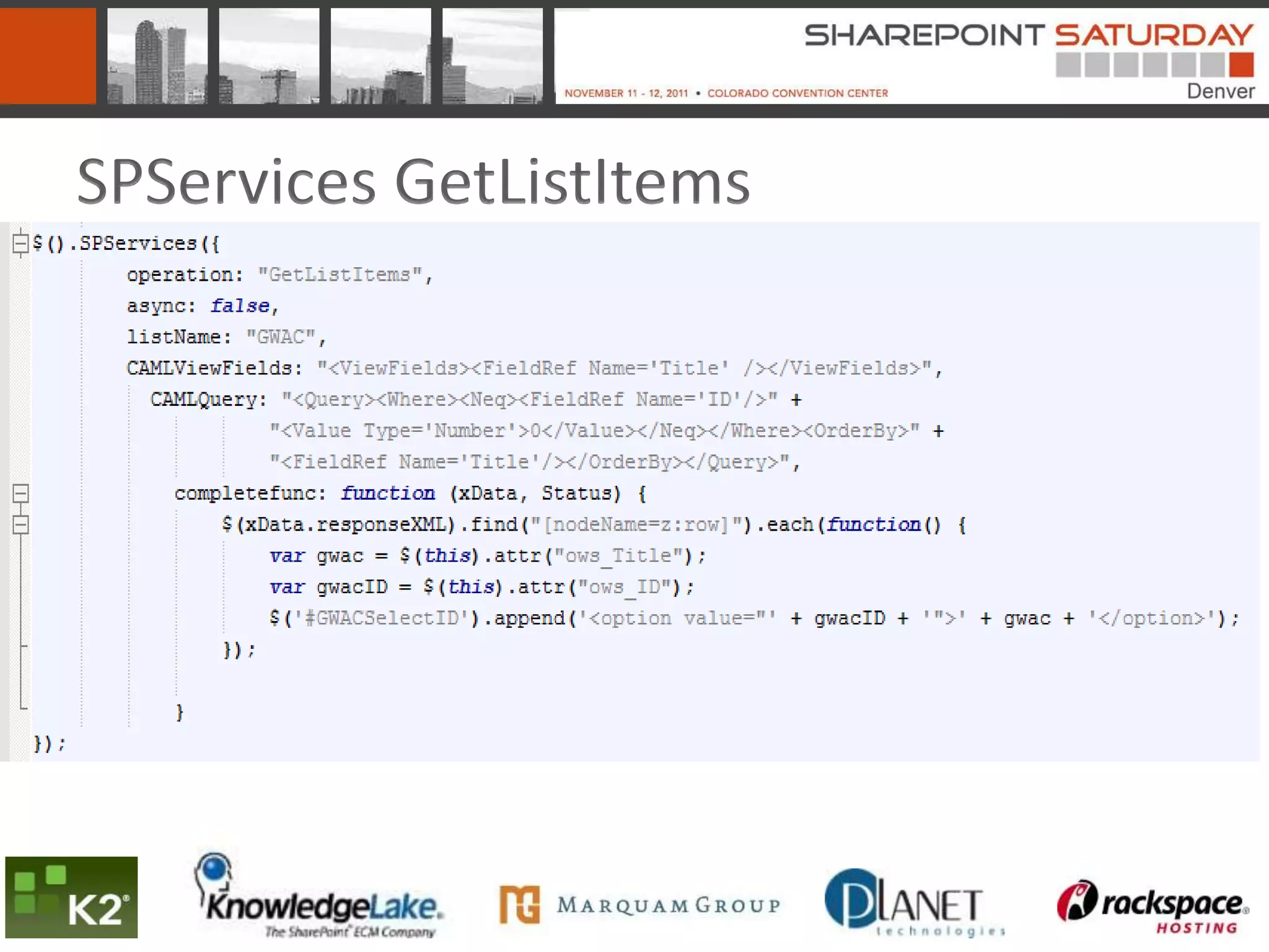 SPServices GetListItems
 