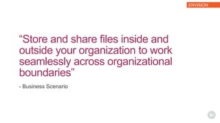 “Store and share files inside and
outside your organization to work
seamlessly across organizational
boundaries”
- Busines...