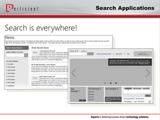 Search is everywhere!
Search Applications
 