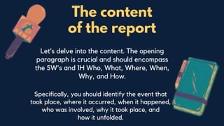 Learning Newspaper Report writing Skills in the Elementary Level | PPTX