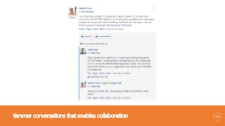 Yammer conversations that enables collaboration
 