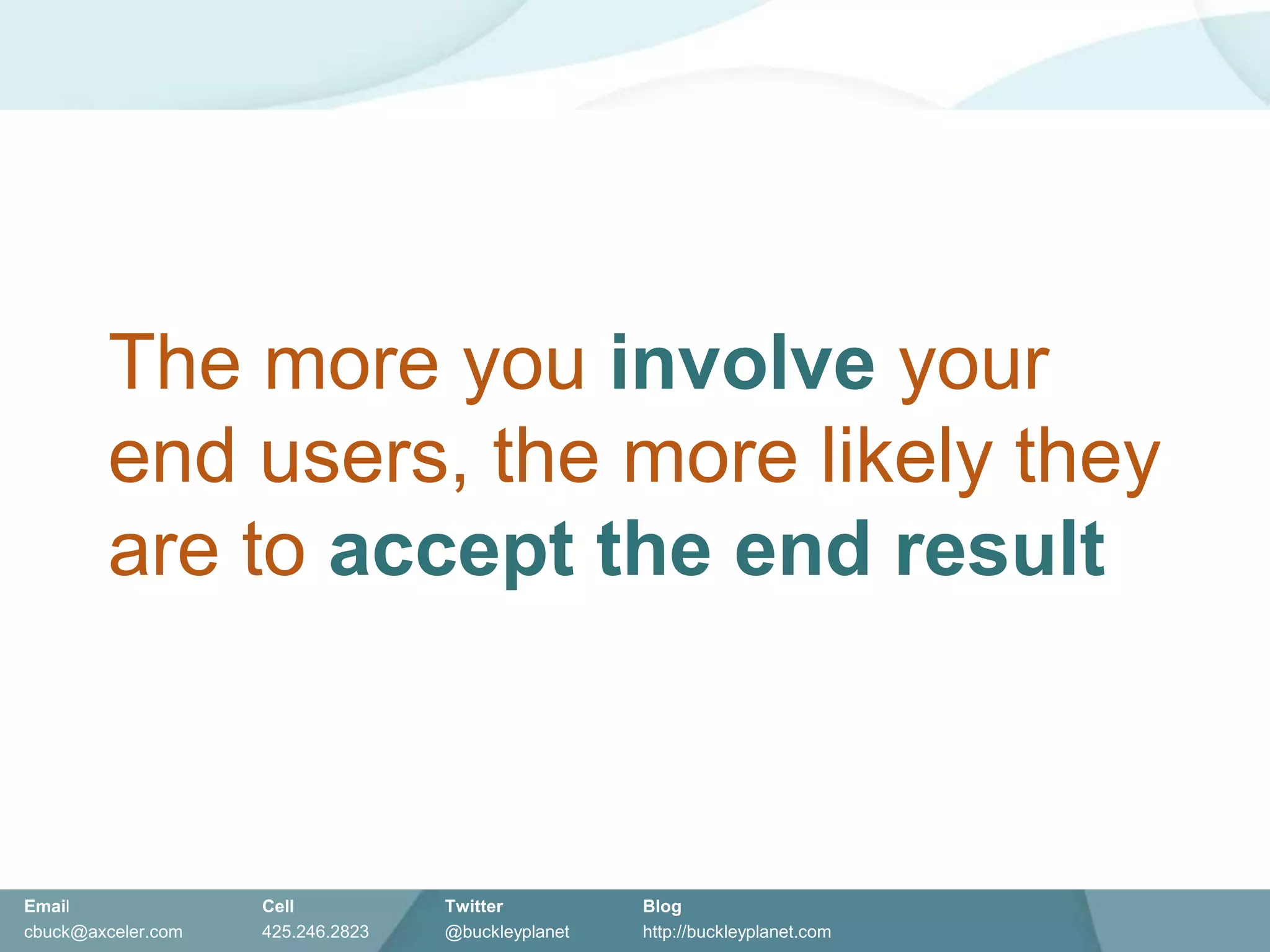 A general lack of planningBut we planned this for weeks…Did you involve your end users?Sort of.Did you identify the key use cases, and prioritize them?No.Did you make the process iterative, folding what you learned back into your migration activities?Um...