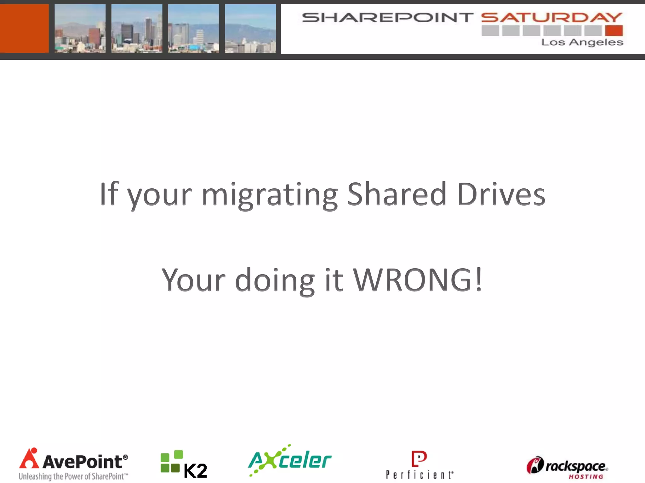 If your migrating Shared Drives

    Your doing it WRONG!
 
