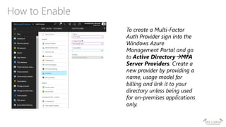 SPSLisbon 2017 Office 365 Multi-factor Authentication with Microsoft ...