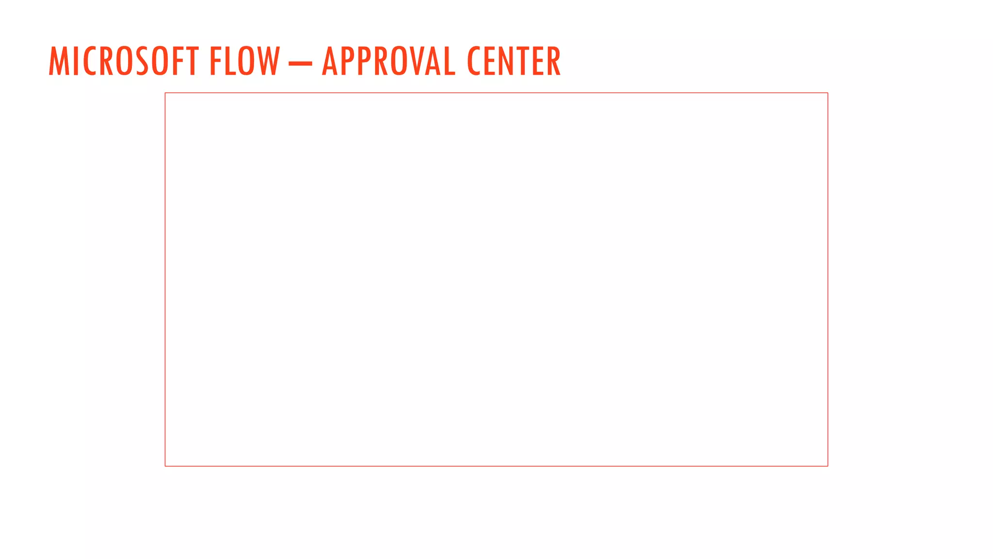 MICROSOFT FLOW – APPROVAL CENTER
 