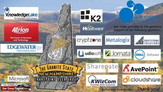 was made possible by the generous
support of the following sponsors…
And by your participation… Thank you!
 